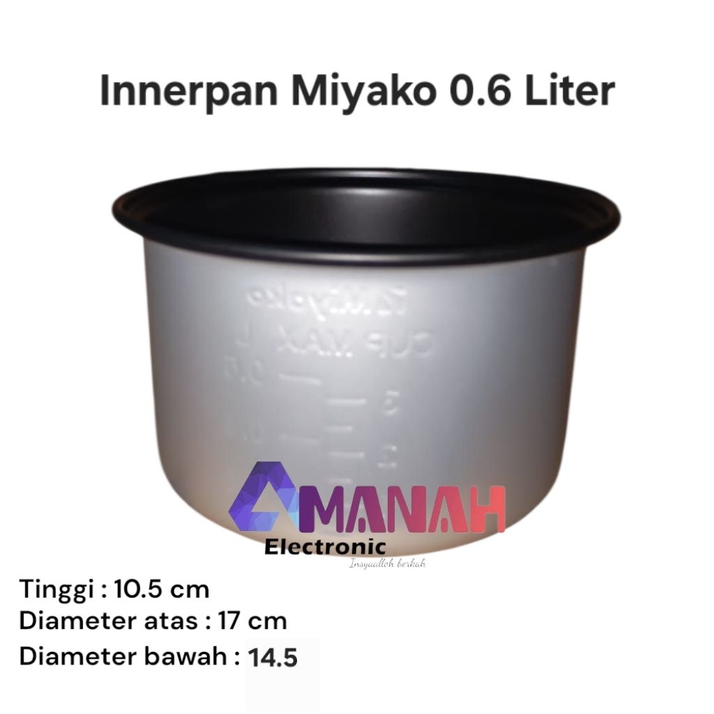 innerpan miyako 0.6 liter / panci magicom miyako 0.6 litter