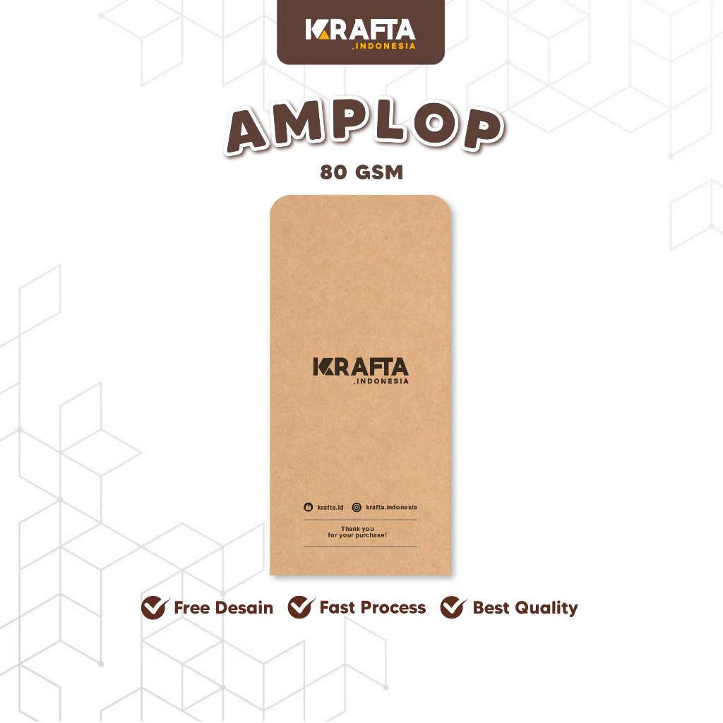 

Amplop Packaging Custom Murah - Kraft Paper 80 gsm