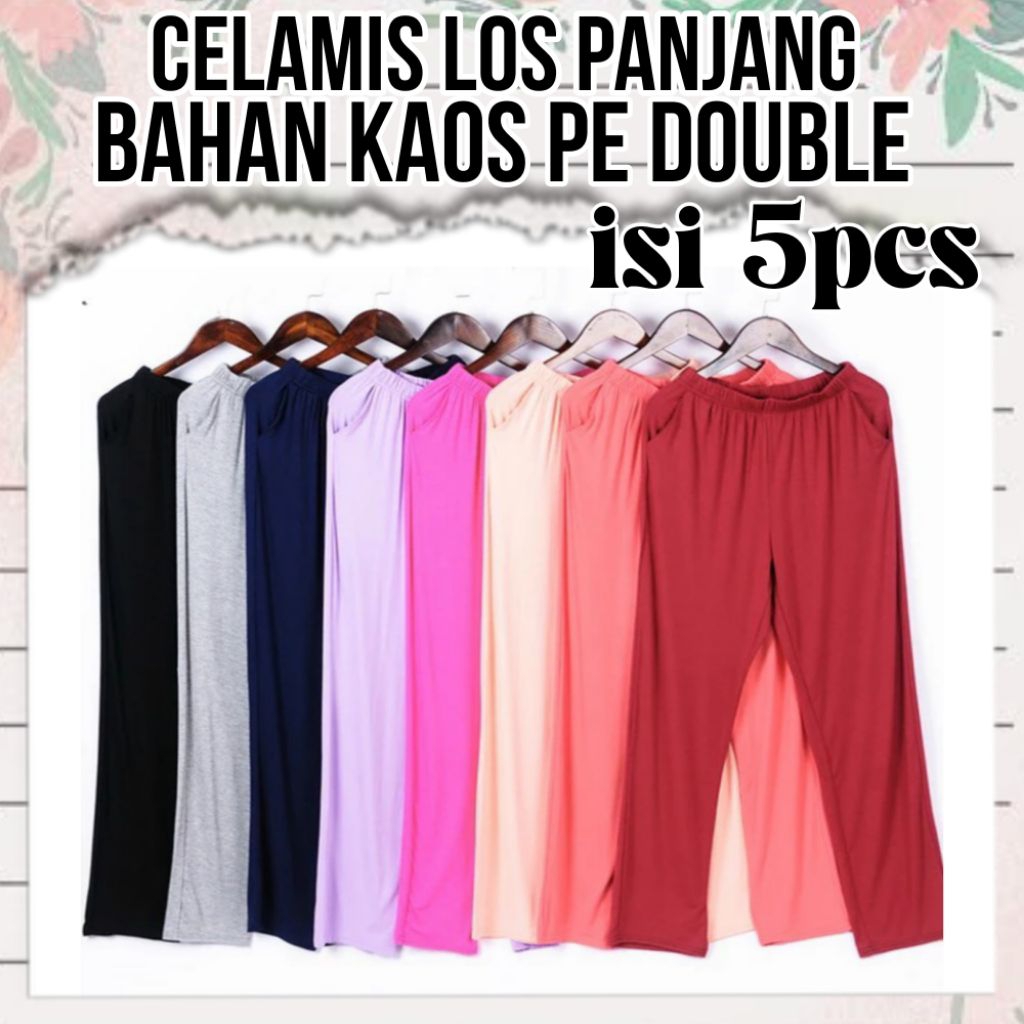 celamis panjang Los pants longgar Daleman gamis bahan kaos