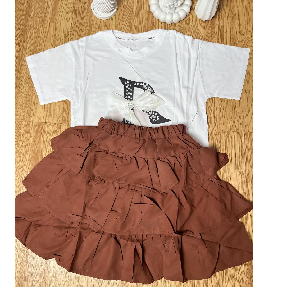 STELAN BAJU ANAK USIA 4-9 TAHUN. BAJU ROK REMPEL IMPORT PREMIUM.