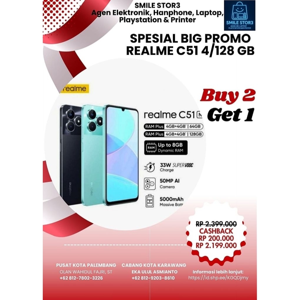 Second Original 100% Realme C51 4+4/128 GB