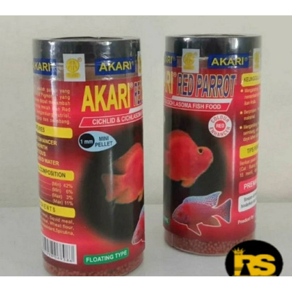 Akari Super Red Parrot Fish Food Floating 100gram