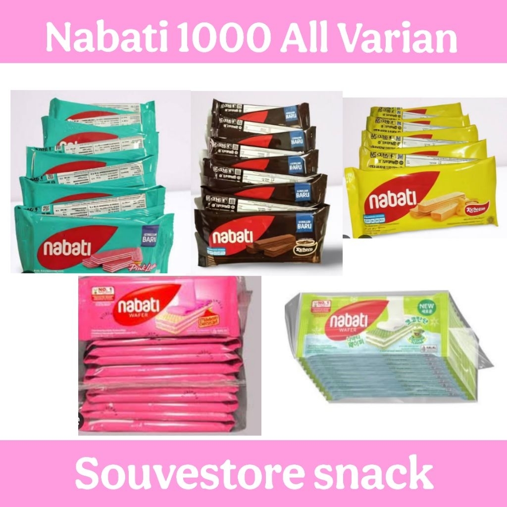 Nabati Wafer 1000 All Varian Nabati wafer 1000 keju cokelat nabati pink lava nabati cocopan nabati s