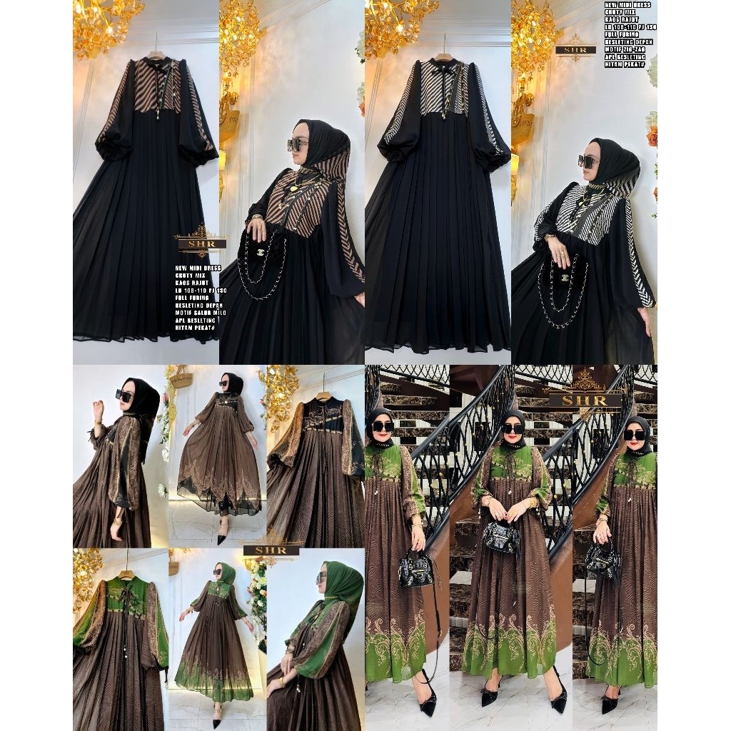 new midi dress SHR motif kotak