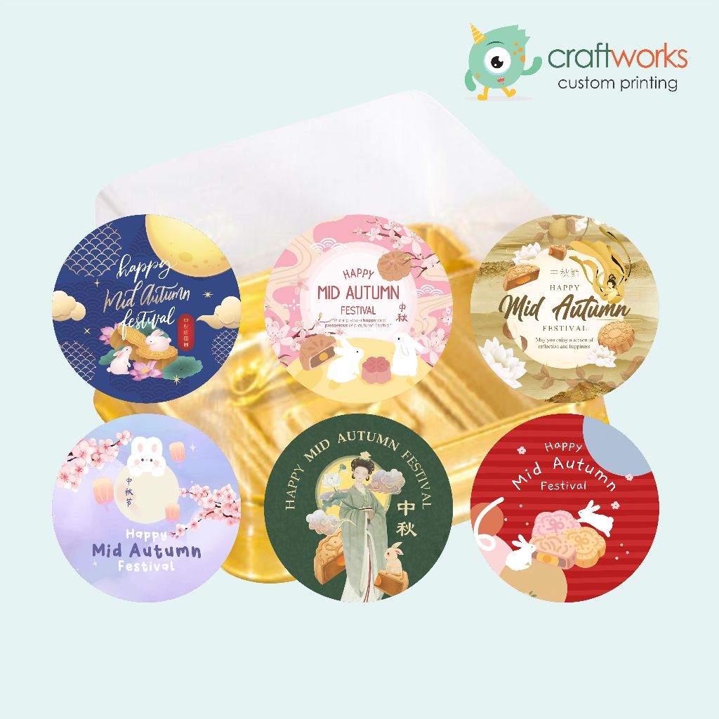 

STICKER MID AUTUMN MOON CAKE FESTIVAL - 5 CM ISI 40 PCS