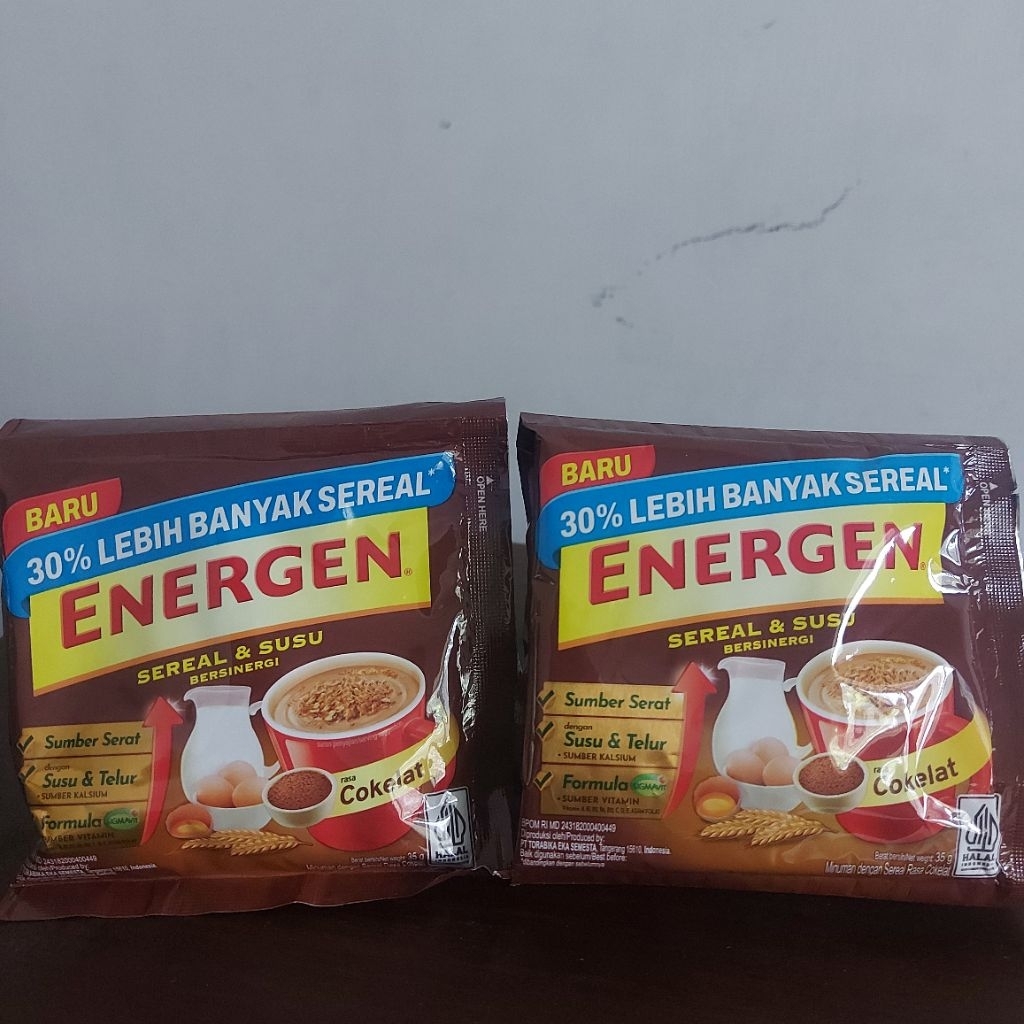

Energen Sereal & Susu Bersinergi Rasa Cokelat Sarapan Sehat Anak & Dewasa isi 10 pcs x 35gr
