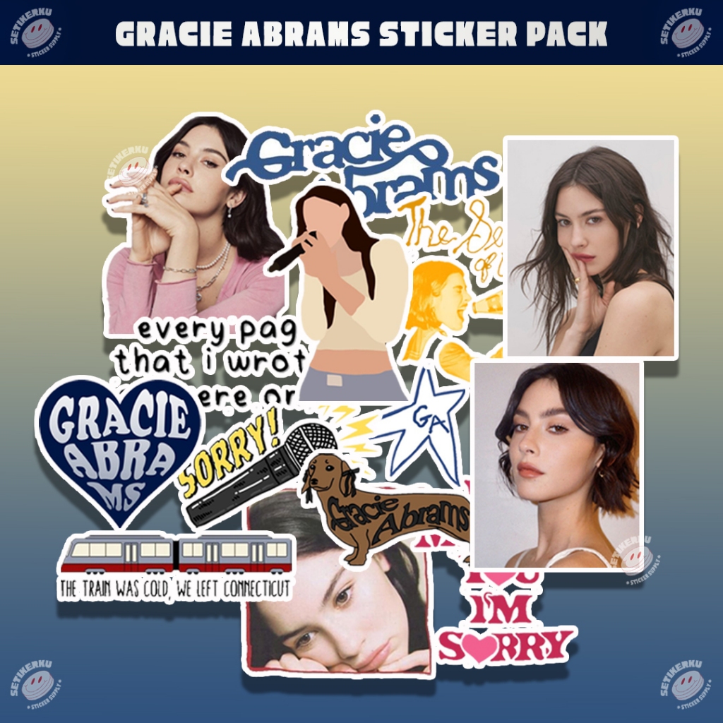 

14pcs GRACIE ABRAMS Sticker Pack A6 | stiker gracie abrams untuk laptop hp koper bahan vinyl tahan air