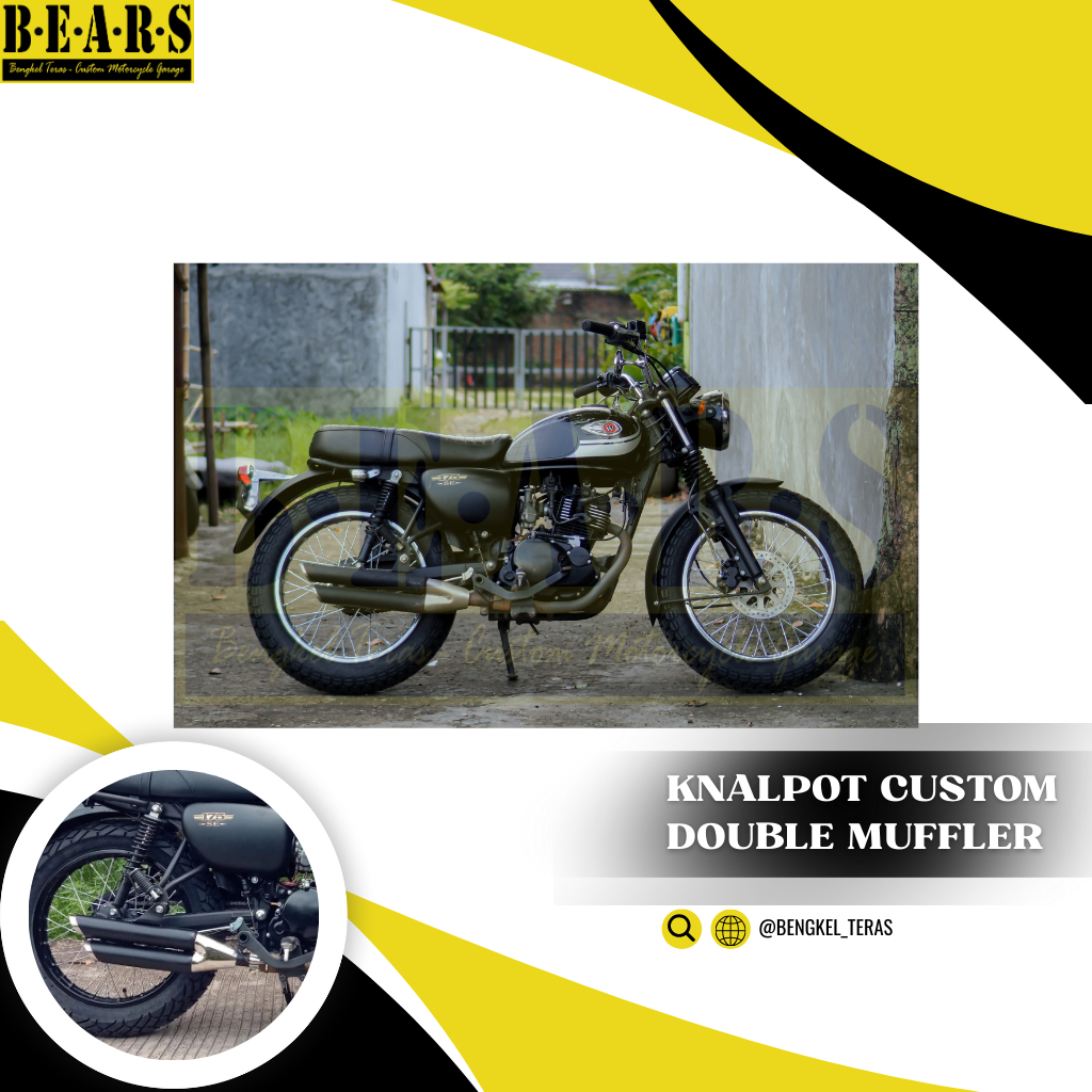 Knalpot W175 Double Muffler PnP