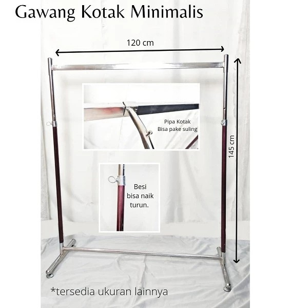 Gawang baju palang kotak 1,2 m | Steger palang kotak 1,2 m | Gawang gantungan 120 cm