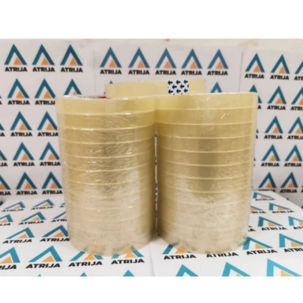 

lakban isolasi/solatip bening 12mm×72yard paket 1slop isi 12