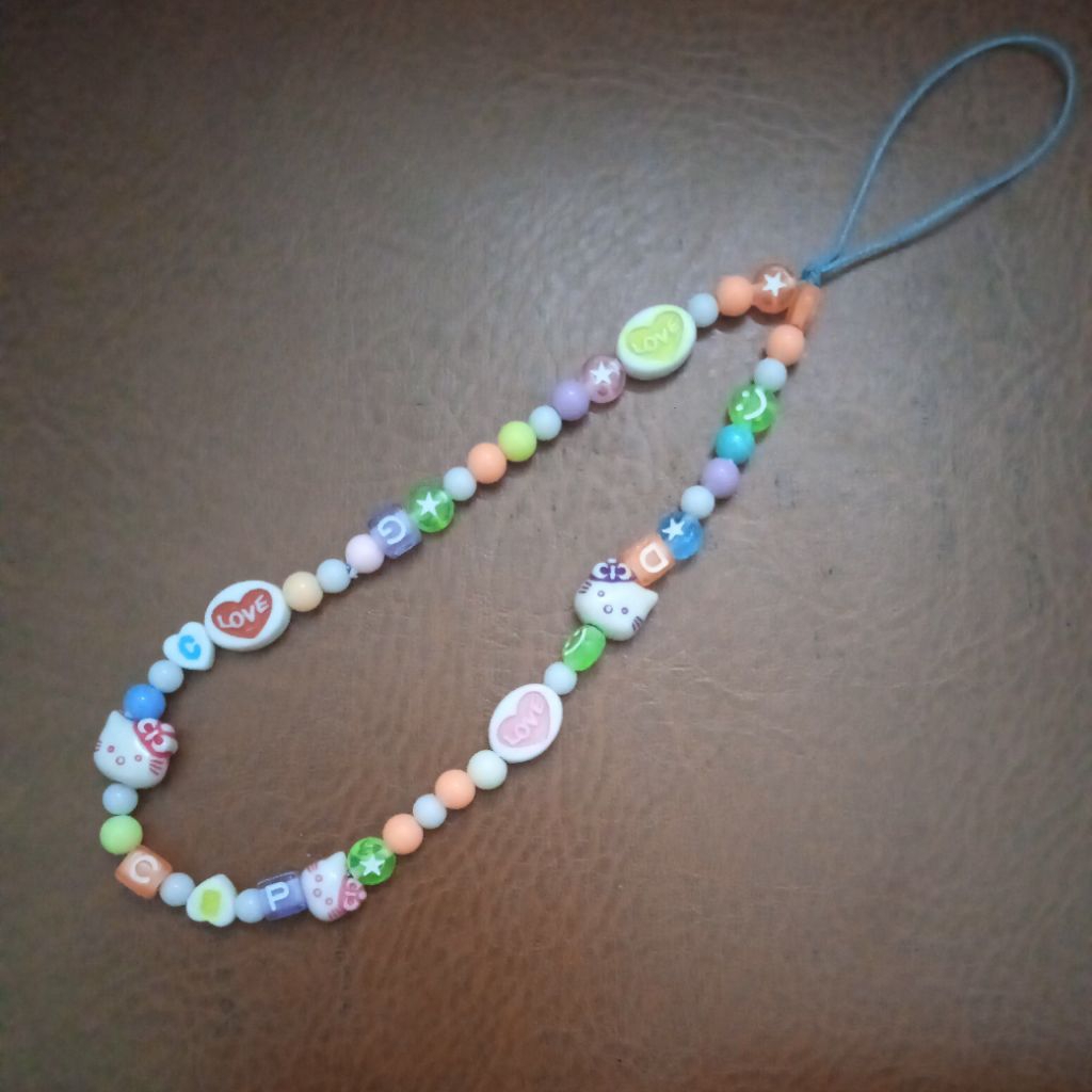 Gantungan Hp Manik Love Kitty