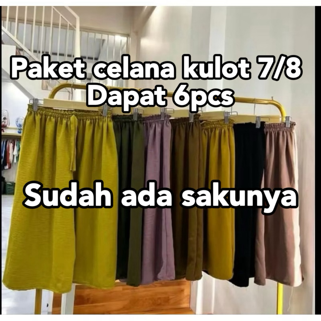 PAKET HEMAT 6 PCS CELANA CRINKLE KULOT 7/8 JUMBO BB 100KG