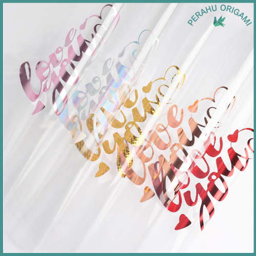 

Flower Wrapping Transparant Cellophane Waterproof Kertas Buket Bunga Valantine Ecer KB60