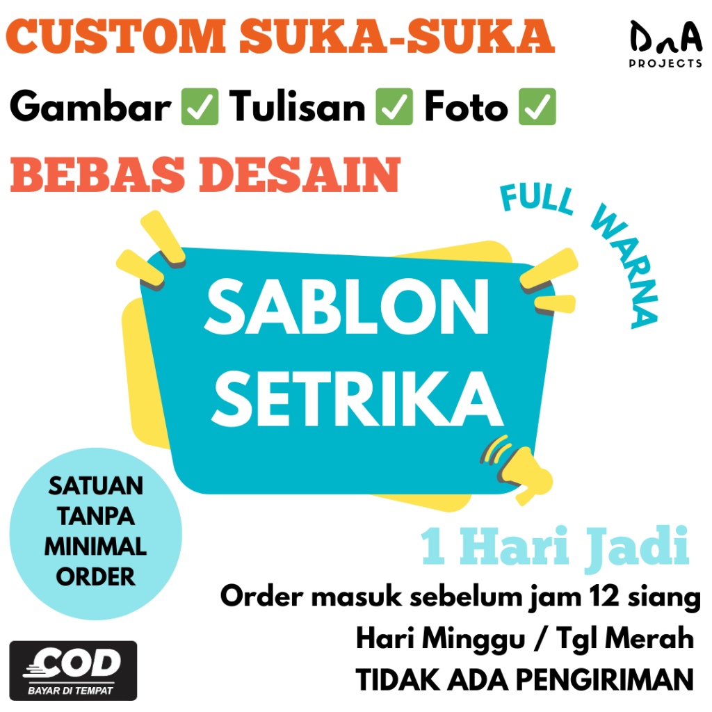 

Stiker Kain Custom Sablon Setrika DTF Satuan Suka-Suka Gambar/Tulisan /Foto Siap Press