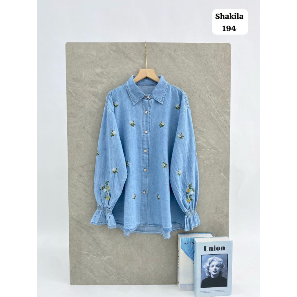 Kemeja jeans BMA001 TB - kemeja wanita terbaru- jeans denim- pakaian wanita dewasa remaja