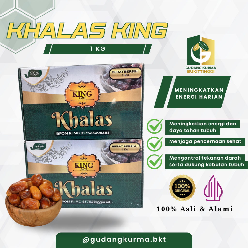 

Kurma Khalas King 1kg – Premium 100% Original Kemasan Eksklusif