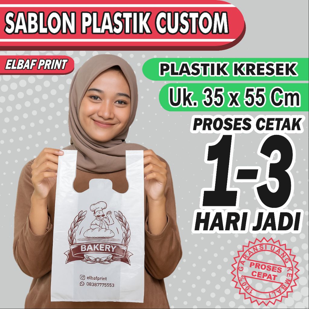 Plastik Sablon Custom Kresek Tebal 35x55cm FREE DESIGN