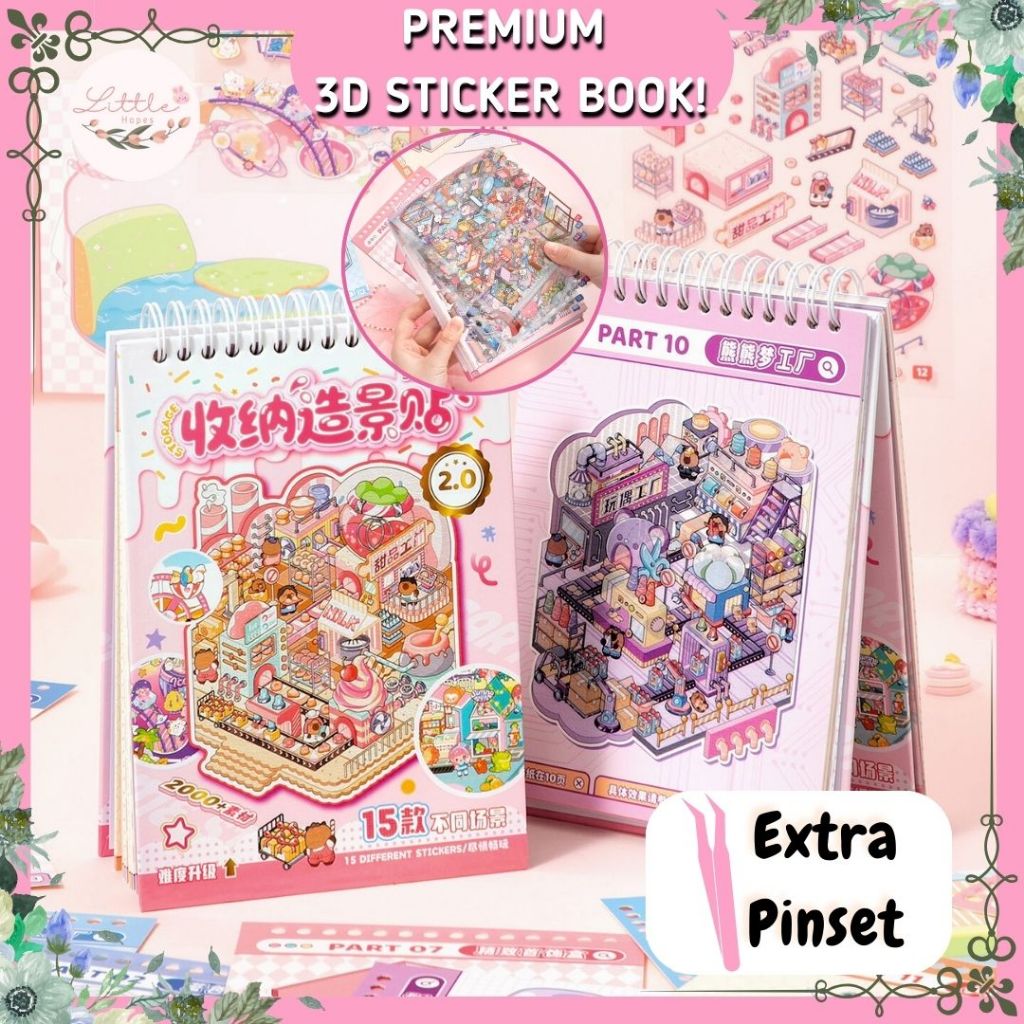 

[20 PCS in 1] Premium Book Sticker 3D Scene Satisfying Decoration Landscaping Creative Korea Viral