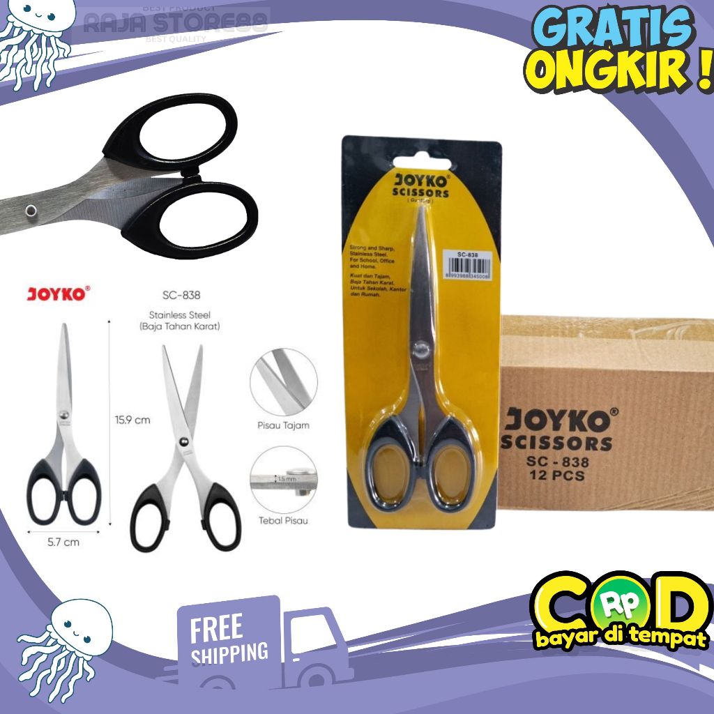 

(12 PCS) Gunting Joyko SC-838 Sedang