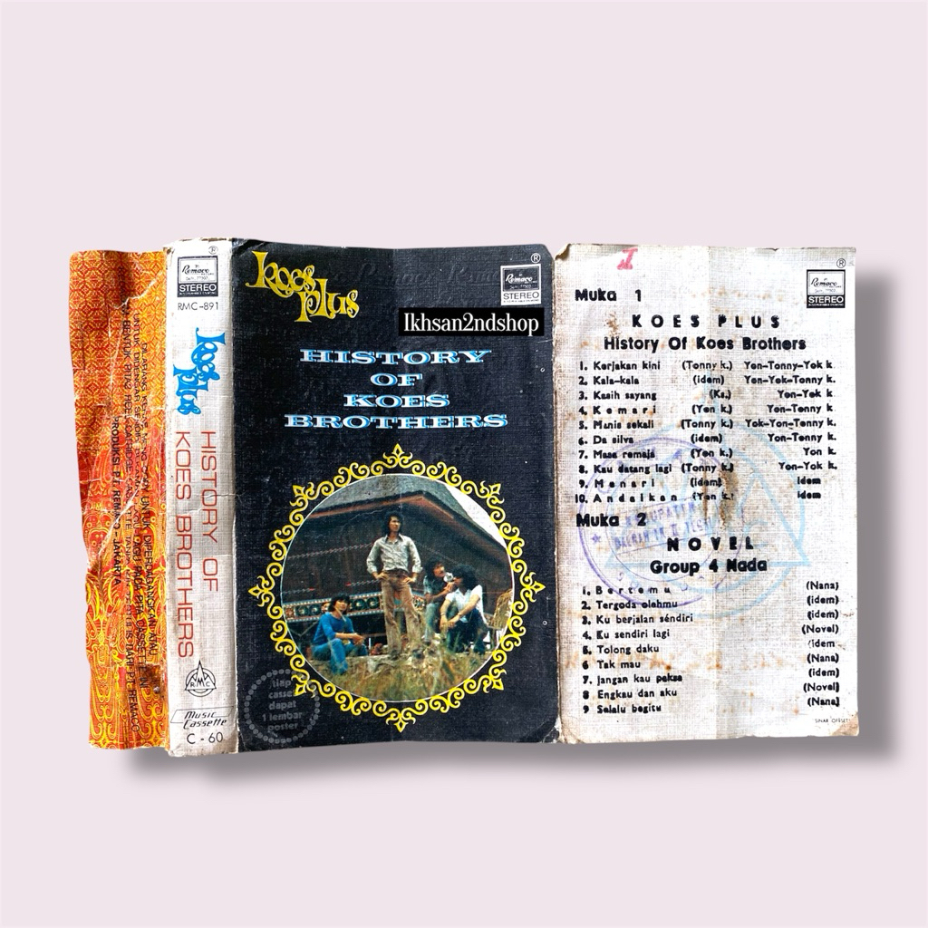 Cover / Sampul Kaset Pita Original HISTORY OF KOES BROTHERS
