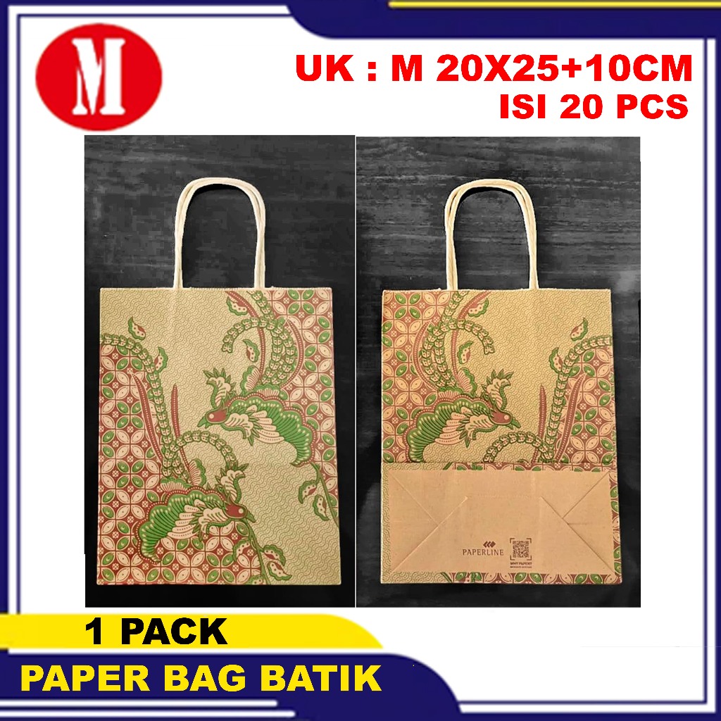 

Paper Bag Batik Paperline Ukuran M 20X25CM 1 PACK isi 20 PCS