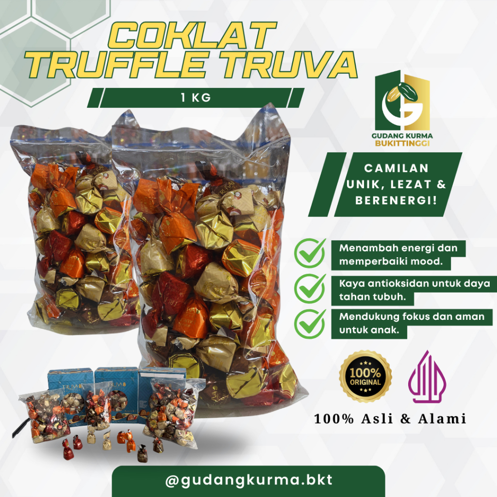 

Coklat Truva Truffle 1kg | Cokelat Turkey Premium | Coklat Import 100% Asli