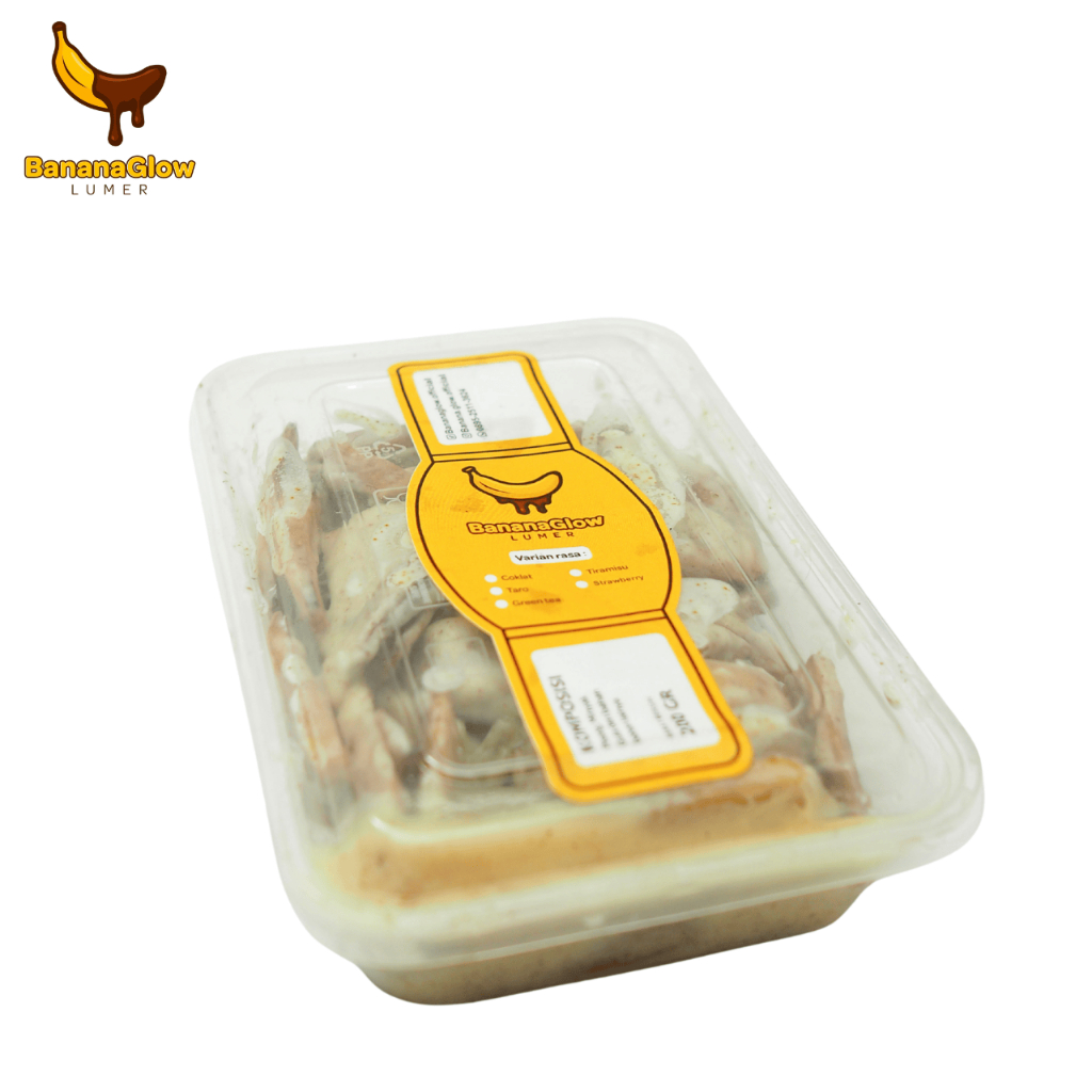 

BananaGlow - Keripik Pisang Lumer Tiramisu 100gr | Snack Camilan Pisang Renyah Rasa Tiramisu