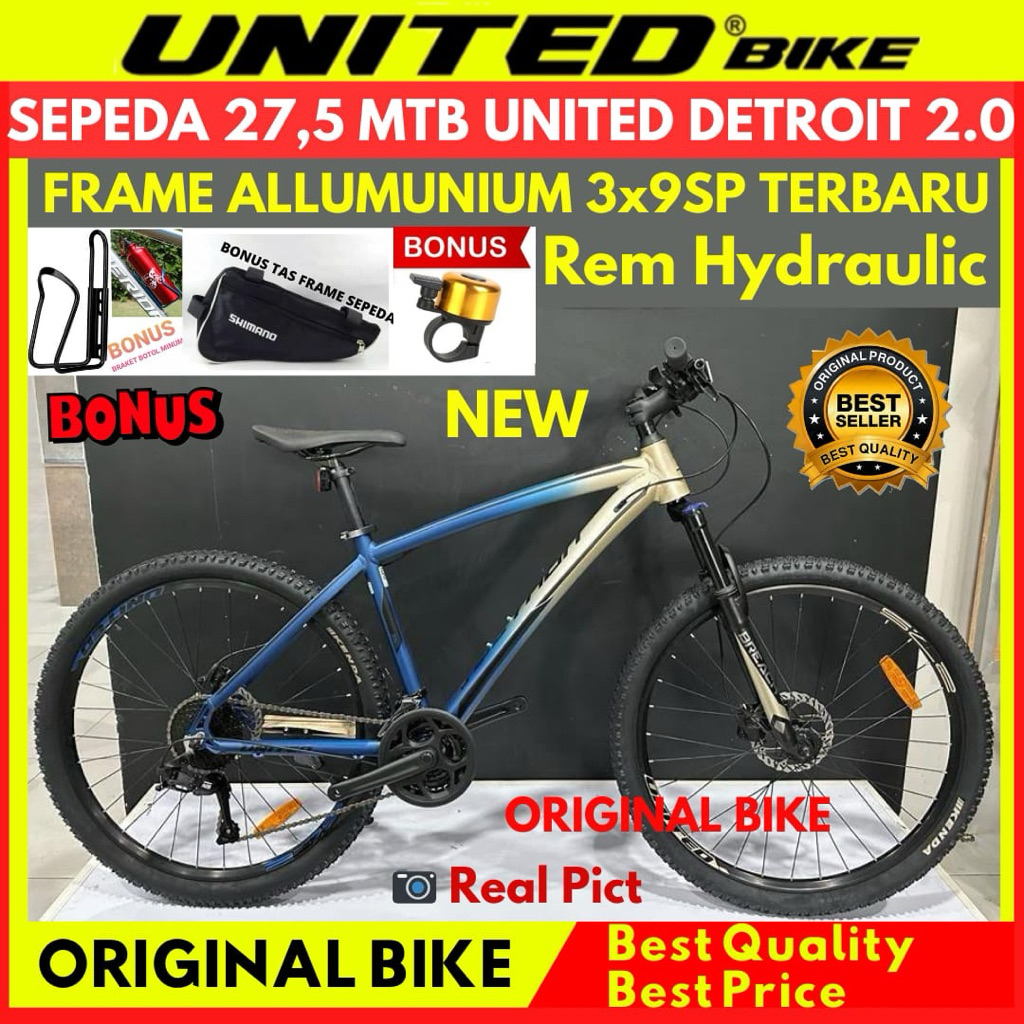 Sepeda Gunung 27.5 MTB UNITED DETROIT 2.0 NEW