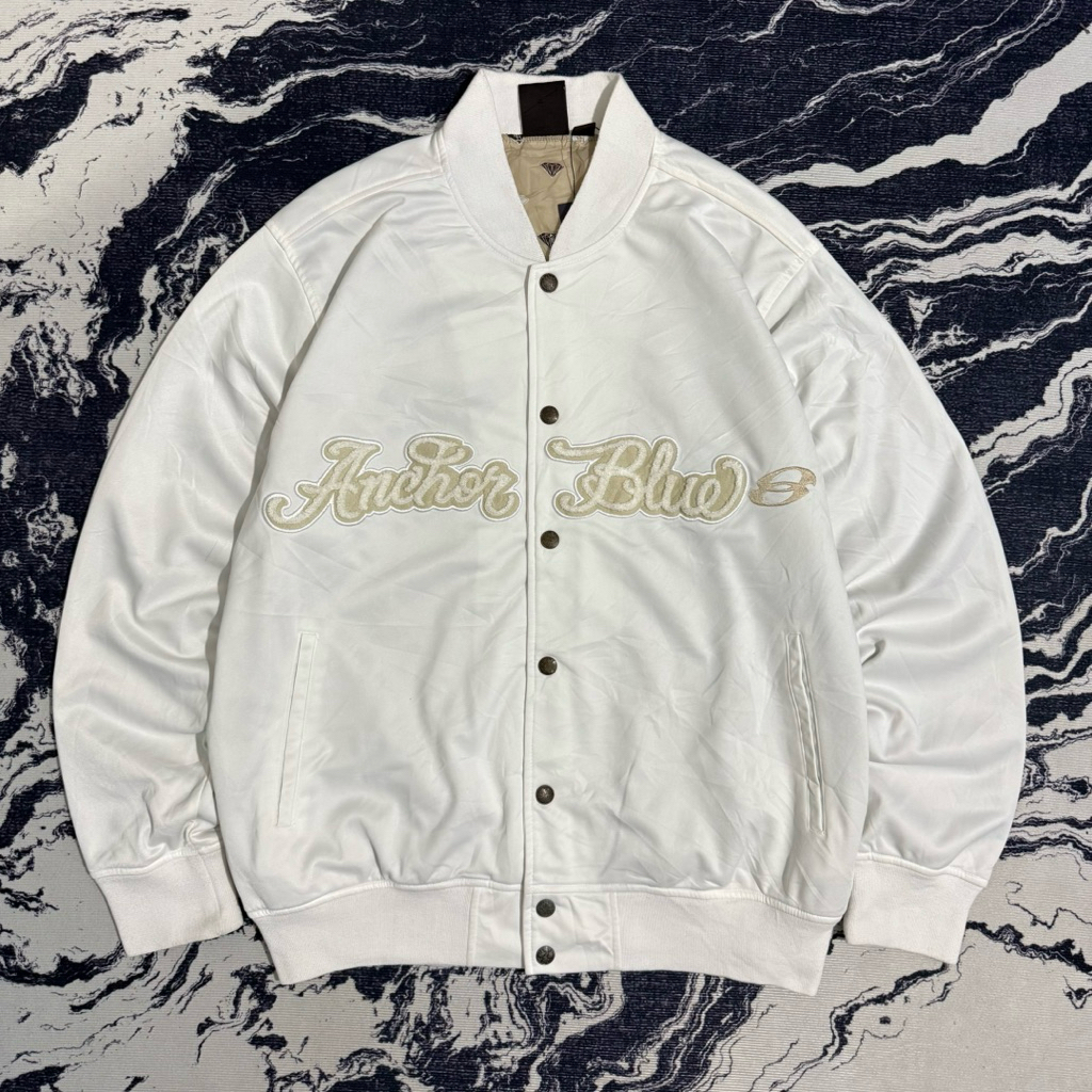 Varsity anchor blue y2k varsity jacket