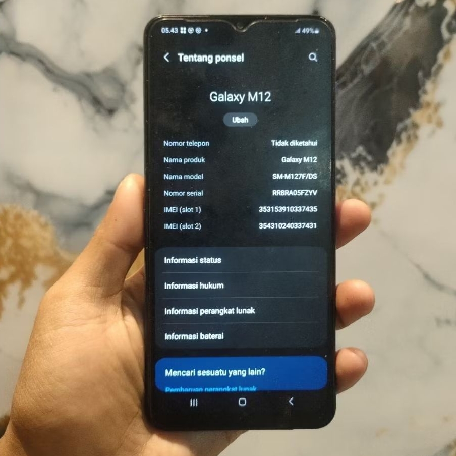 SAMSUNG M12 RAM 3/32 BATERAI BADAK 6000mah