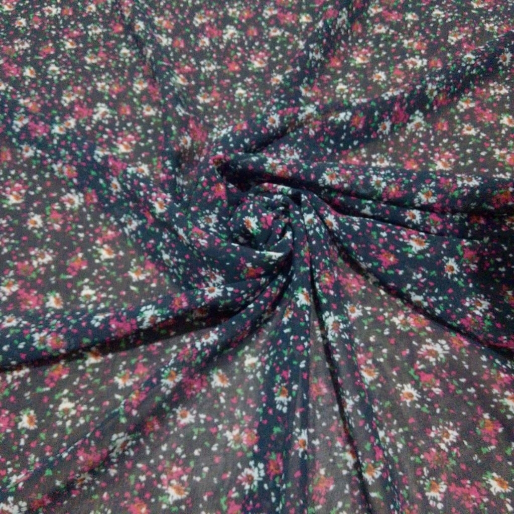 Kain Ceruty Motif Bunga – Bahan Halus, Jatuh & Elegan untuk Gamis, Hijab, Dress