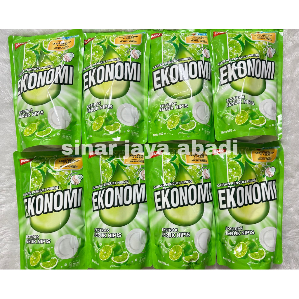 Ekonomi Power Liquid Sabun Cuci Piring Jeruk Nipis Pouch 650ml | Sabun Pencuci Piring Ekonomi