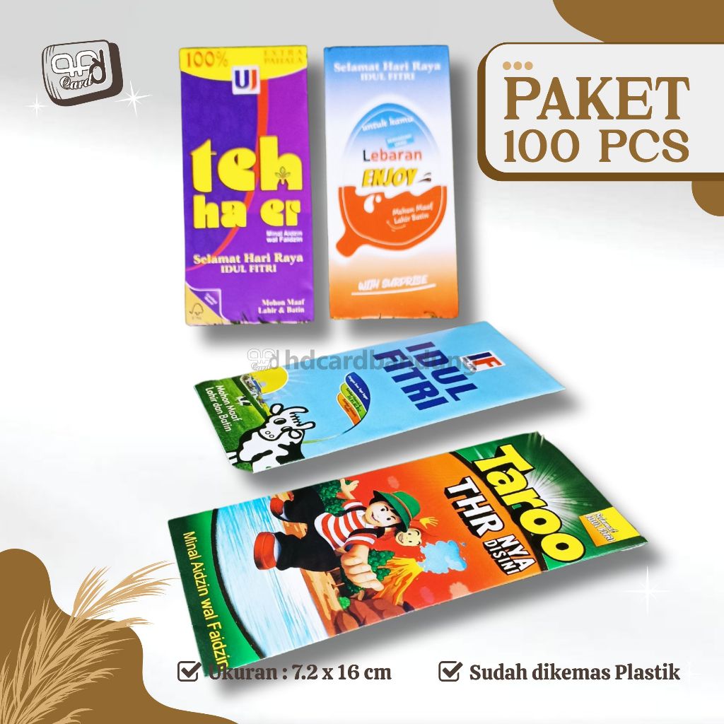 

[100pcs] Paket Usaha 100pcs Amplop Lebaran Panjang - Amplop Snack THR Lebaran