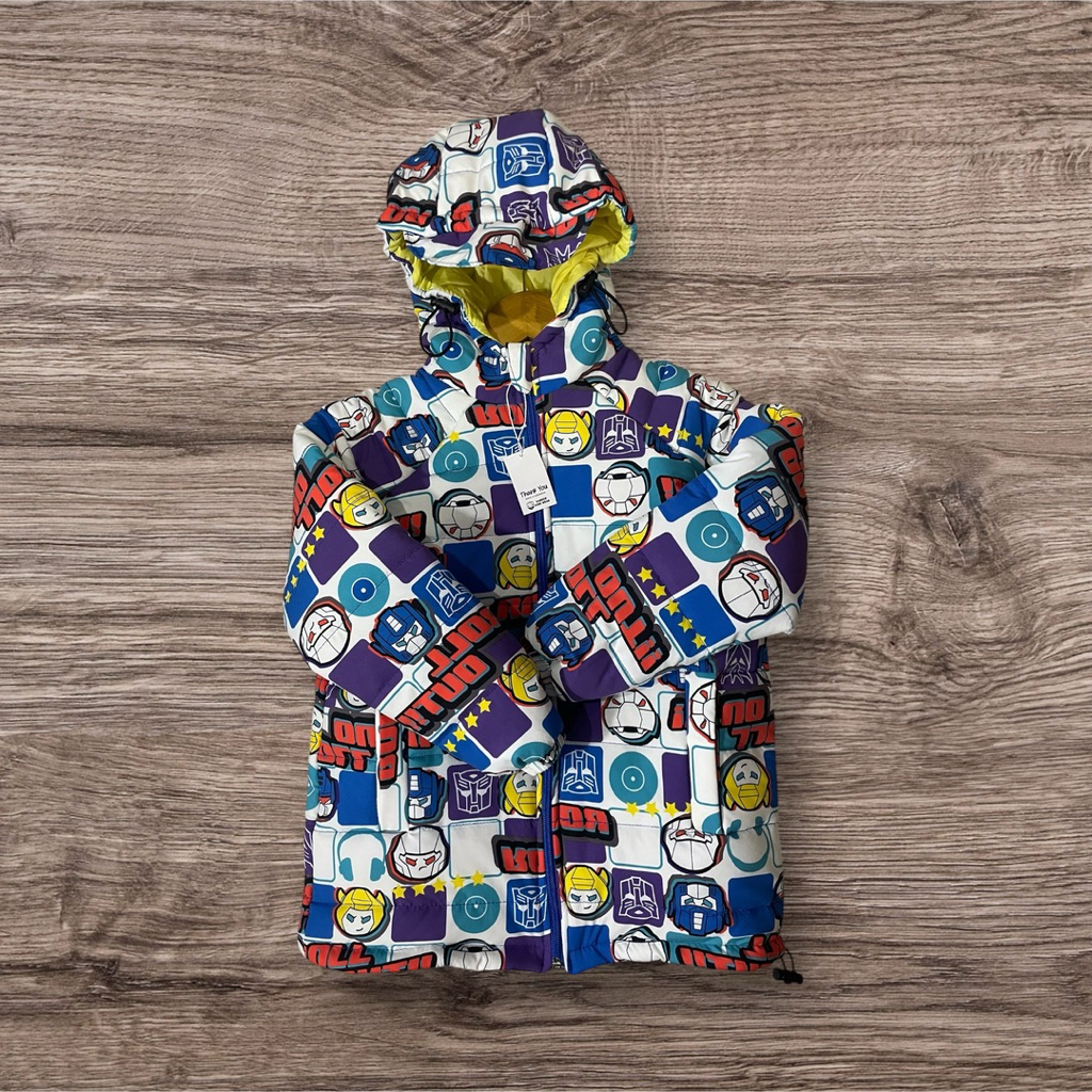 jaket gelembng anak transformer lapis_busa