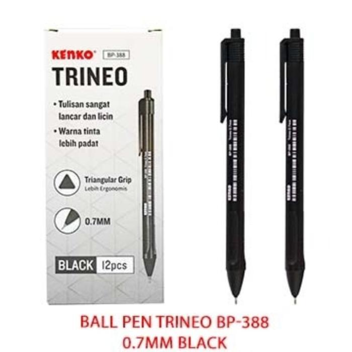 

Pen Kenko BP-388 Trineo 0.7mm HITAM Original (12 PCS) / Ballpoint Bolpen Pulpen Kenko BP 388 0.7 Mili Per Lusin