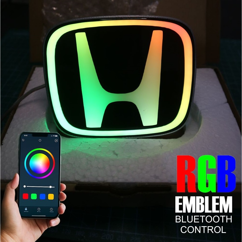 Lampu RGB Emblem Mobil Aksesoris Mobil Variasi Mobil Lampu Led Mobil Remote Control Mobil Logo Honda