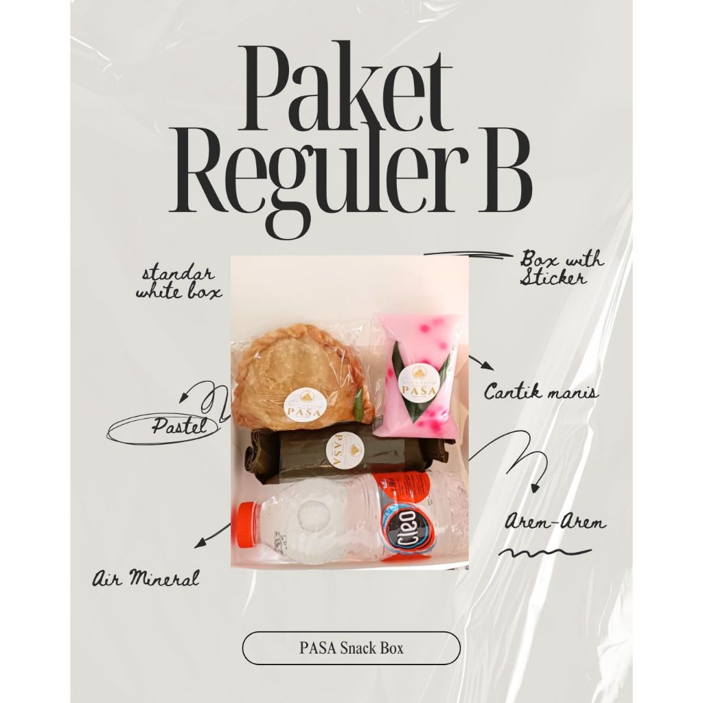 

Paket Reguler B - 3 jenis kue, Air Mineral & Tisu Makan