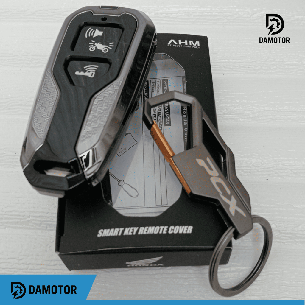 Paket Gantungan & Cover Remote Kunci Motor PCX ORI – Aksesoris Pelindung Remote Smart Key PCX