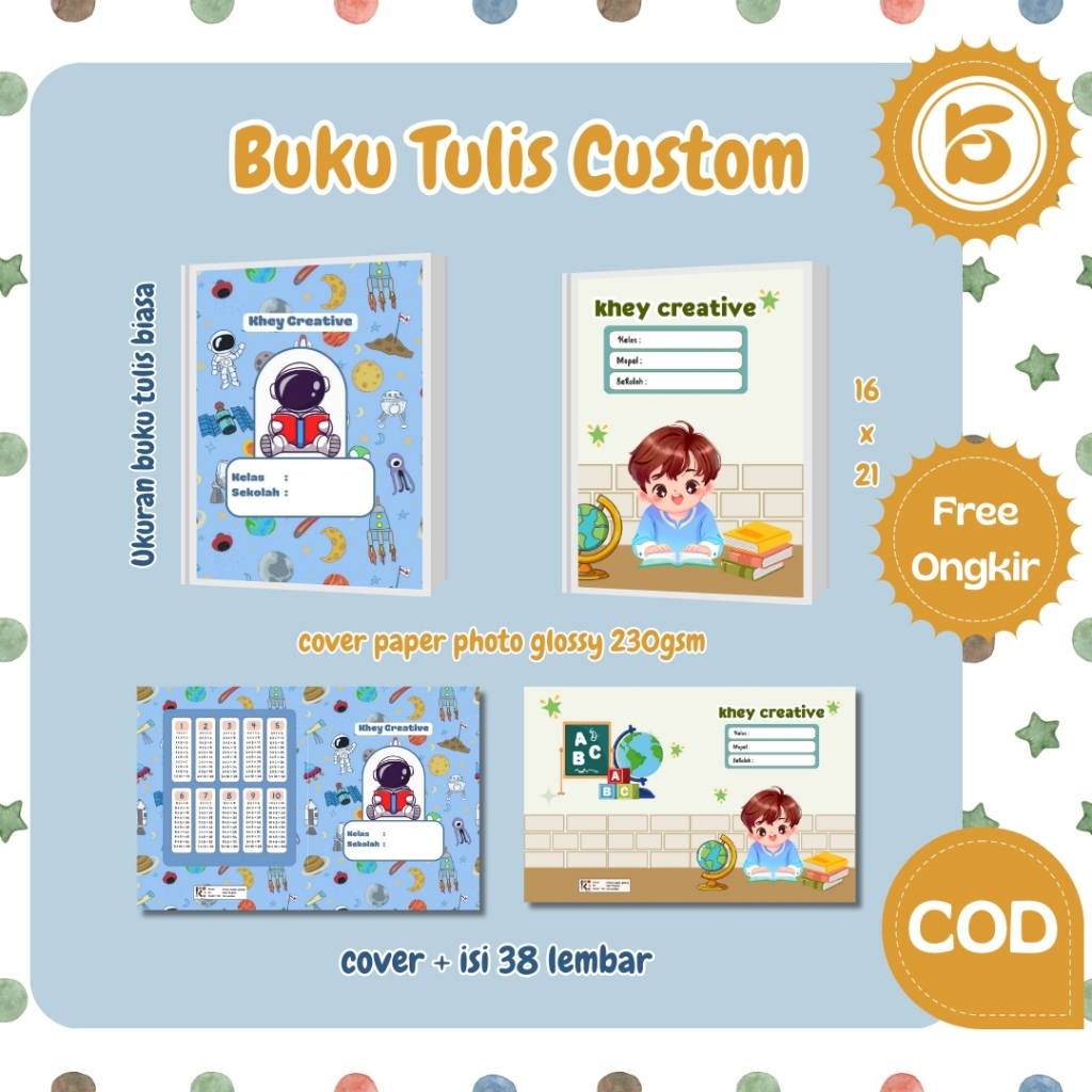 

KS BUKU TULIS BUKU PETAK CUSTOM KARAKTER BOY NAMA MAPEL KELAS Buku Tulis Custom Nama | Bisa Custom Pakai Foto Sendiri | Desain Menarik dan Aesthetic