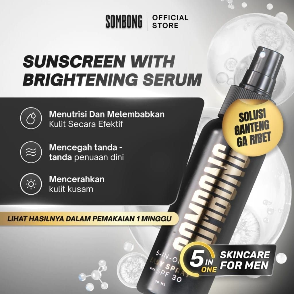 SOMBONG Sunscreen Pria 5-in-1 Spray SPF 30 BPOM