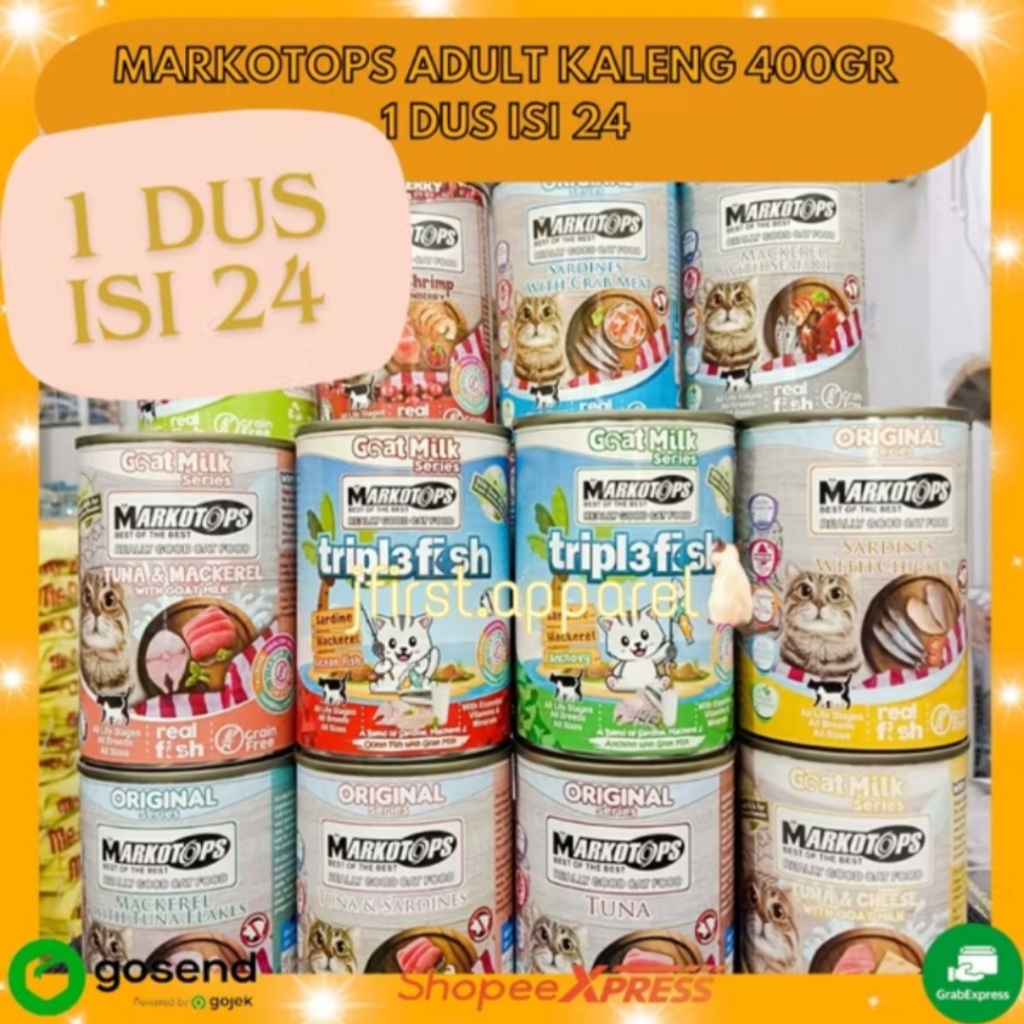 MARKOTOPS ADULT KALENG 400GR 1 DUS ISI 24PCS | MAKANAN BASAH MARKOTOPS KALENG KHUSUS EKSPEDISI