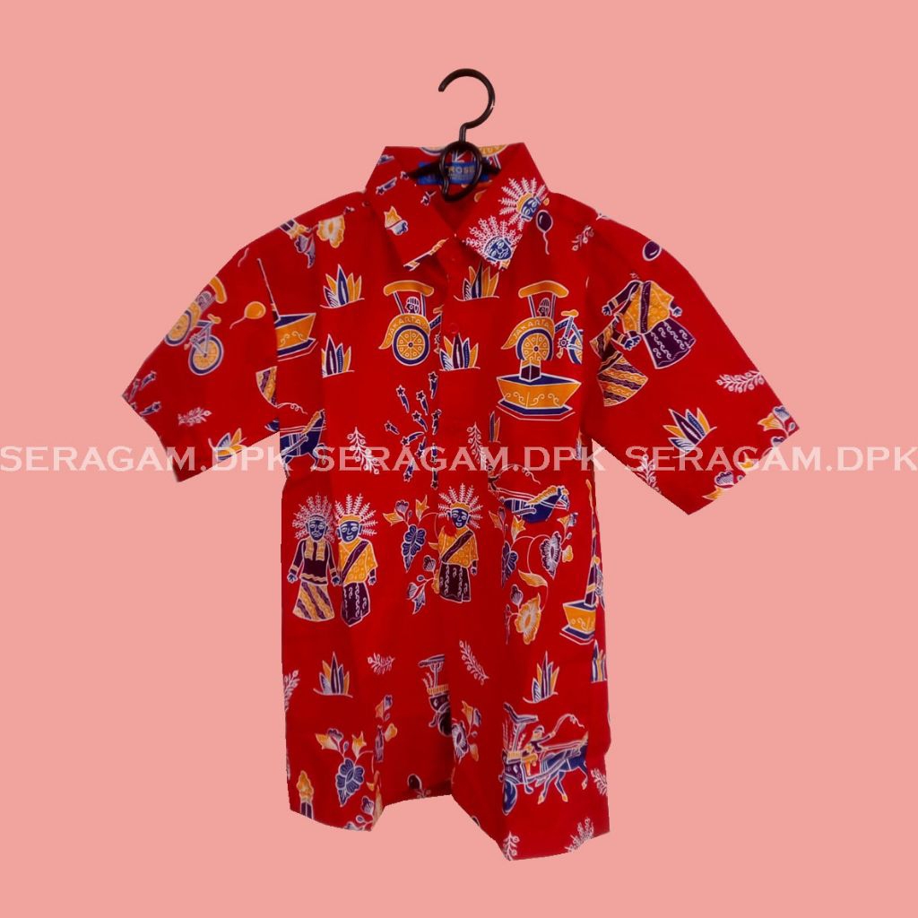 Baju Batik Seragam Motif Ondel ondel