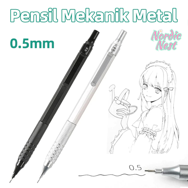 

0.5 MM Mechanical Drafting Pencil Pusat Gravitasi Rendah Gambar Logam Pencil