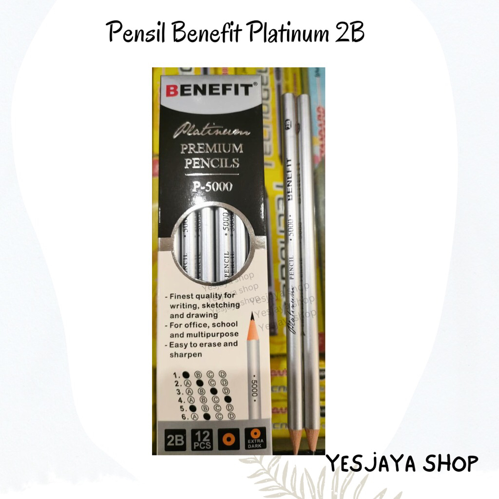 

{12pcs} Pensil Benefit Platinum 2B / Pensil Kayu 2B Grosir / Pensil Grosir / Pensil 2B Grosir / Pensil Sale / Pensil Murah 2B / Pensil 2B murah / Sale Pensil Kayu / Pensl Kayu 2B / Pensil Motif
