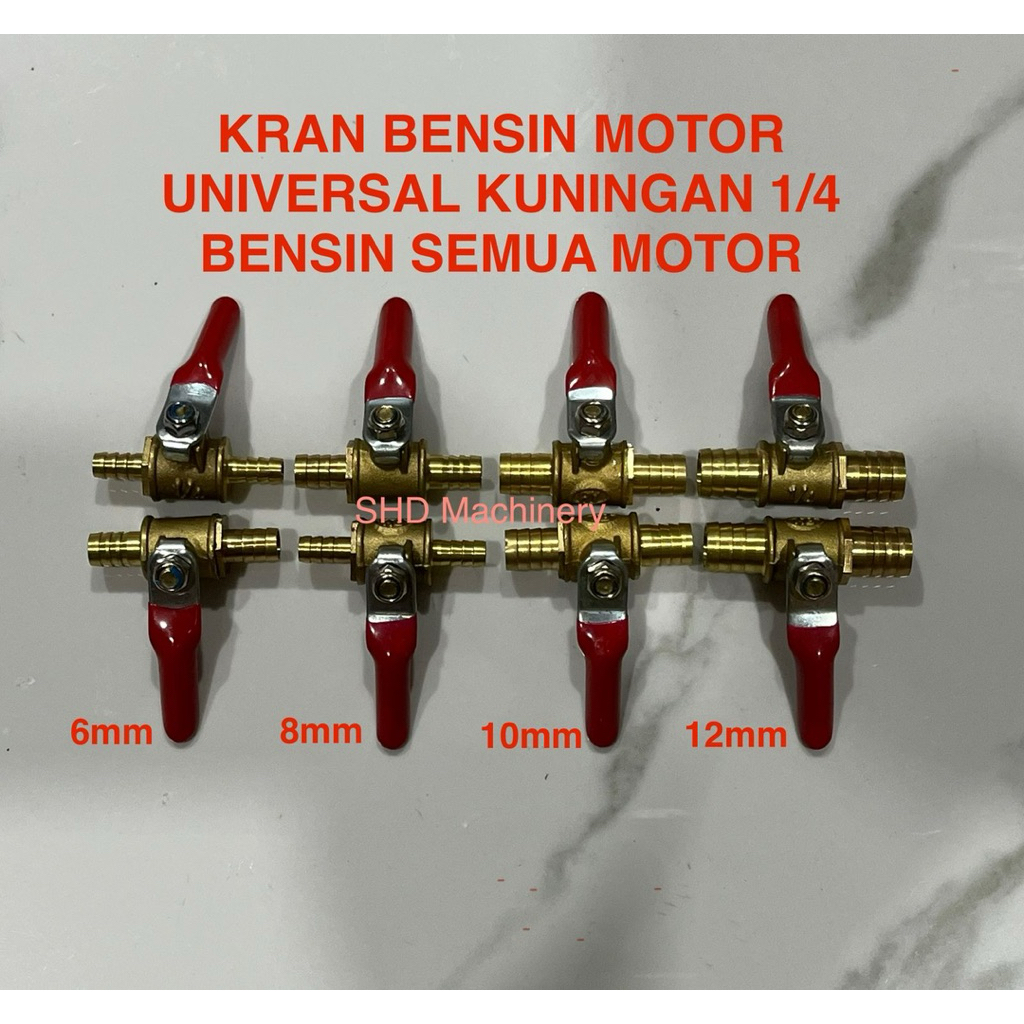kran Bensin Motor Universal kuningan 1/4 “ 12mm 10mm 8mm 6mm keran bensin semua Motor