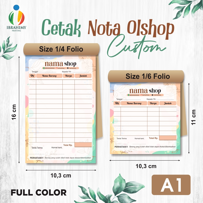 

NOTA OLSHOP CUSTOM MURAH