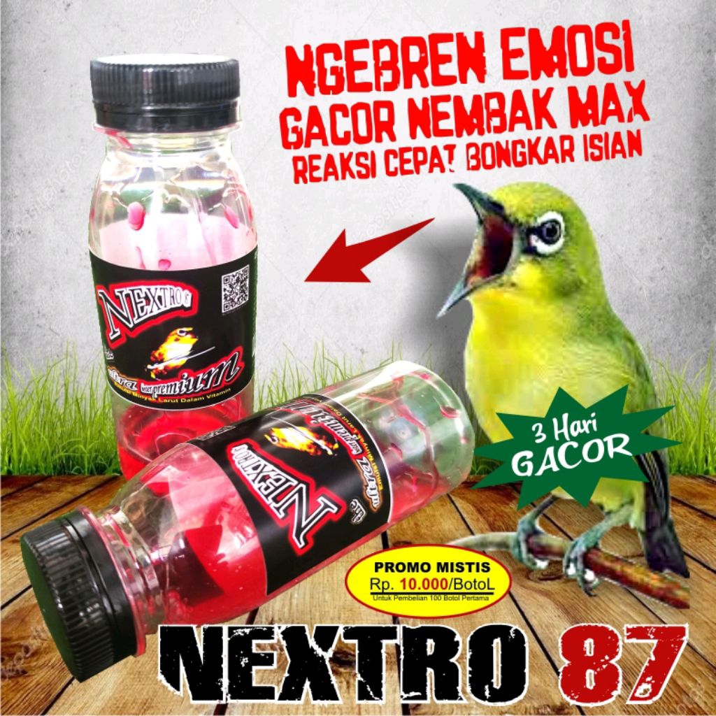 PROMO Nextro 87 Metabolis Pleci | Vitamin Burung Pleci Instan Gacor |  Doping Pleci | Dextro87 | Vol