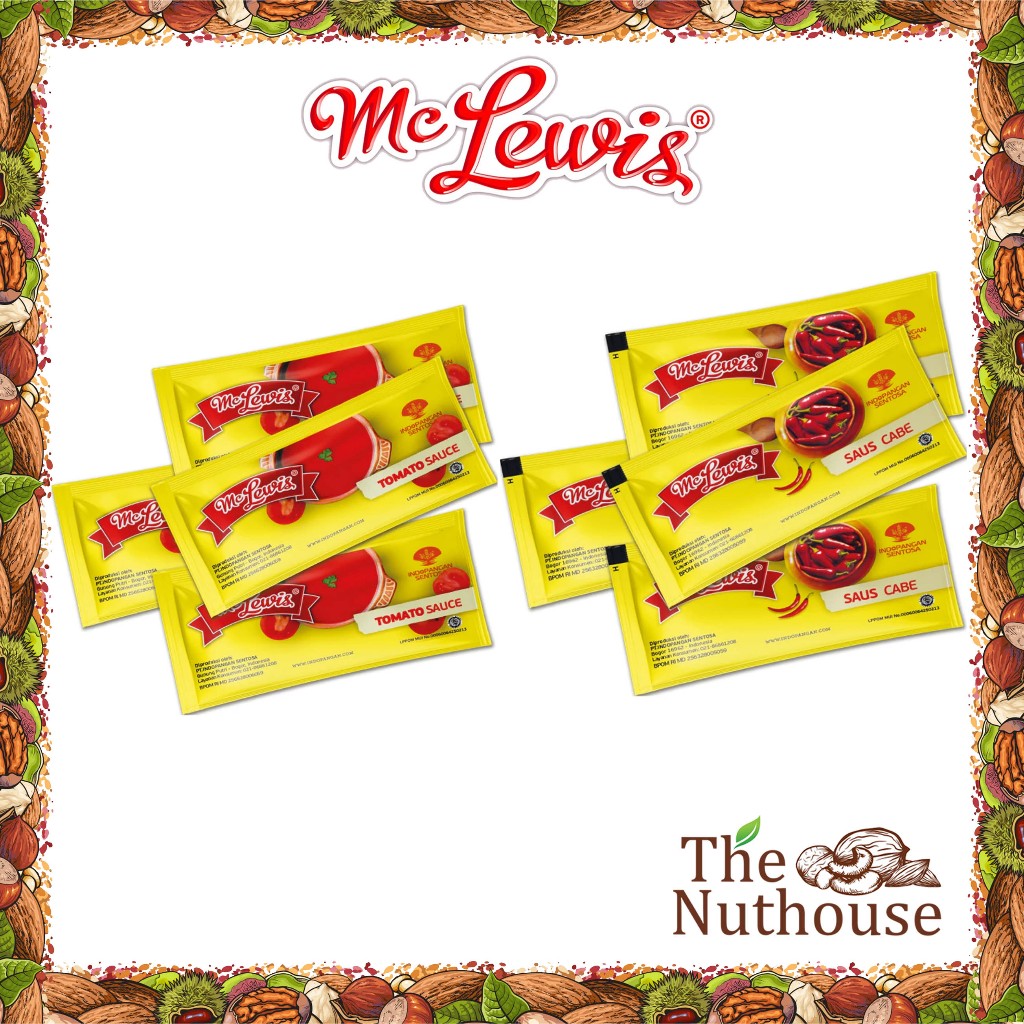 

Mc Lewis Tomato / Chili Sauce Sachet 25 x 8gr [McLewis Saos Tomat / Sambal Sachet] [HALAL]