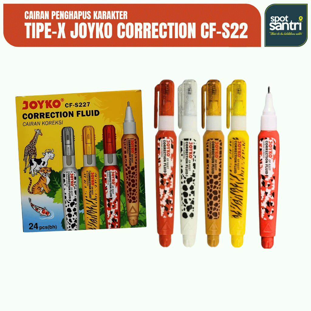 

Tipe X Penghapus Cair Ujung Metal Motif Karakter Lucu - JOYKO Correction Fluid CF-S227 | [PCS]