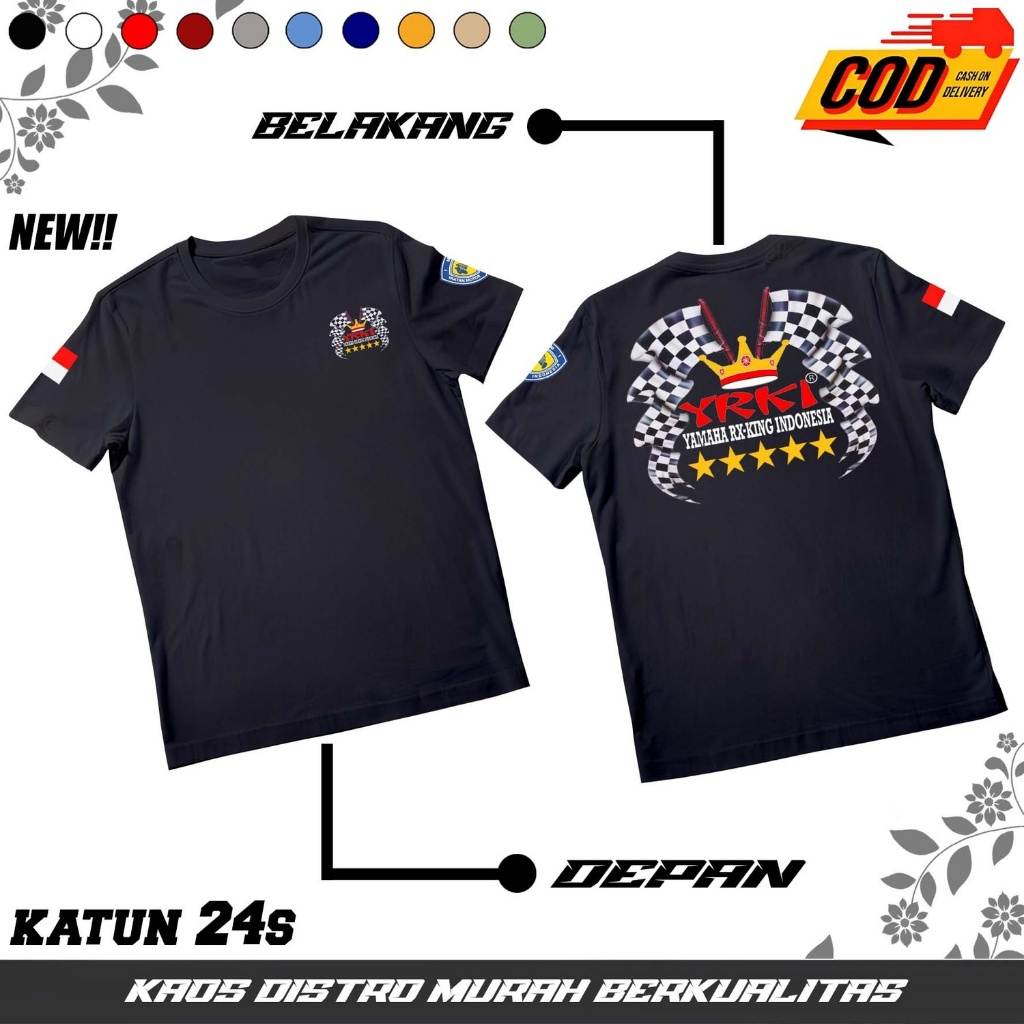 ahzashop26 - Kaos Distro YRKI Depan Belakang Terbaru - Baju RX King - Kaos Komunitas Motor Yamaha Rx